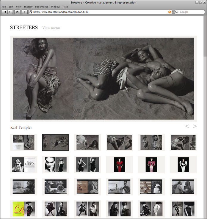 streeters_artistpage Streeters Website Artist View