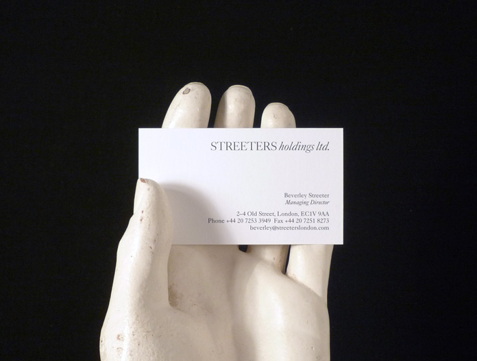 Streeters - Business Card Front Streeters - Business Card Front