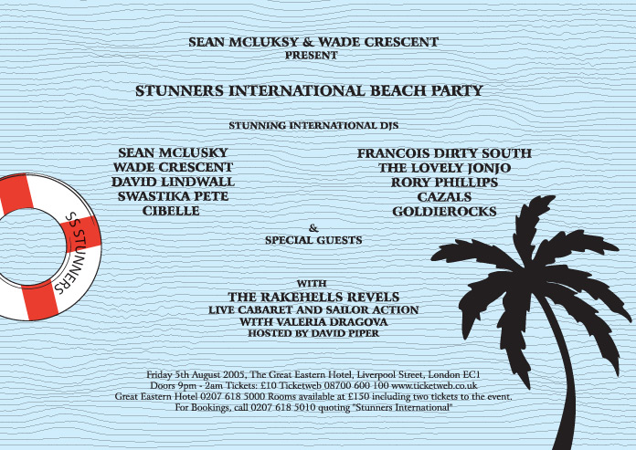 Stunners International Beach Party Flyer Back Stunners International Beach Party Flyer Back