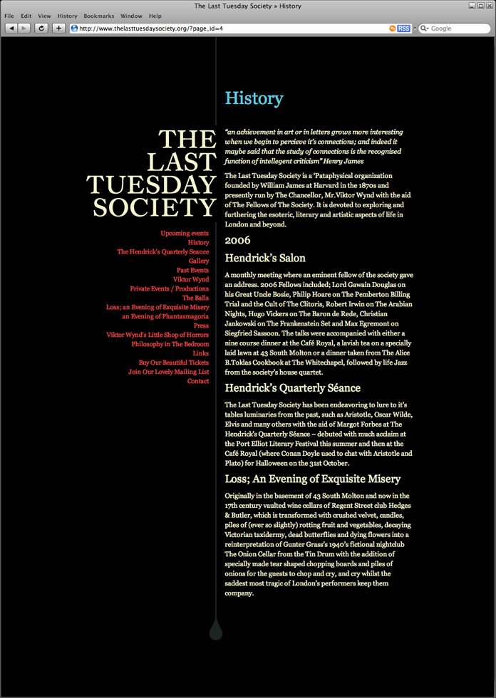 The Last Tuesday Society Website